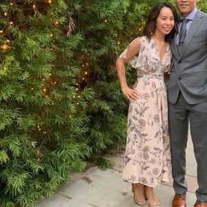 ASTR Azalea blush pick floral print midi dress